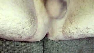 Huge Uncircumcised Cock Jerked Off to Orgasm with Cum Swapping