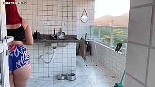 Contratei essa empregada e ela usou esse shorts para fazer faxina que bunda linda n�o consegui me segurar shorts latina ass voyeur prostitute fetish