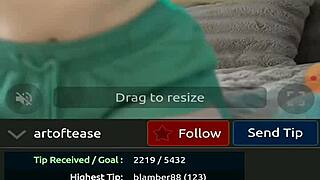 Look at Artoftease showing her tits and body on webcam!