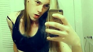 does this tranny grope her cute clitty?