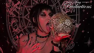 hey, this gothic girl has a ritual for wet sex with her boyfriend, face fucking and cum.
