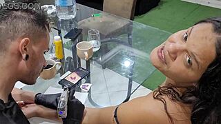 Tattoo On My Latina Girl! In Exchange For Her Big Ass Pussy!