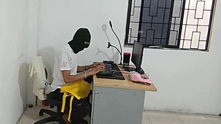 neighbor gets horny and shows her curvy ass on camera