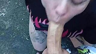 Skinny Gay Blowjob In Garden