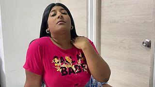 Stepsister has muscle stress and stepbrother gives her a massage and a good fuck.