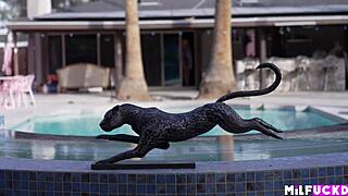 blonde cougar milf dominates her boy toy with deepthroat blowjob and rough interracial pussy riding