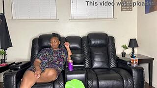 Perfect booty chubby milf bends over for big black cock missionary and doggystyle. She gets muff dived before husband returns home.