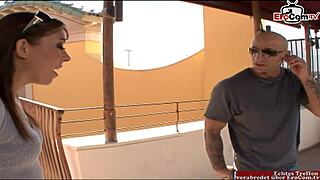 Tattooed Brunette Teen 18+ With Small Tits Tries Shaved Pussy in First Porn Shoot