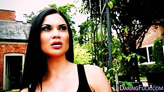 Euro babe in stockings gets facial jizz in outdoor glamour group action! 💦