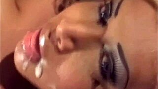 i blasted cum all over my own face as a shemale