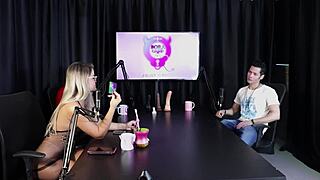 Loira feels the heat and strips off her clothes after the guest talks about freeing a woman at the swing house - Jow Jow Sheer Red