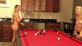 Cute Baby Lesbian Showing Natural Tits While Playing Billiard With Pussy Lick Orgasm Toys