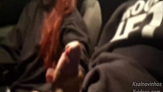 Risky public handjob happens to hot teen girl on the street from passing car