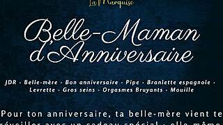 Oh man, belle-maman gets bent over in doggystyle for her anniversary - French audio porn action!