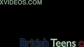 uh, hot british 18 year old fucks hard with blowjob and cumshot in lingerie, first time thrill...