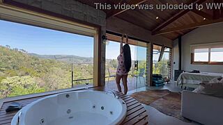 renatinha, you safada, what's happening in that cabana with your big tits?