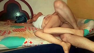 Hot Neighbor Thrusts His Massive Tool into Skinny Venezuelan Chick's Tight Spot