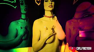 busty VIOLET VOSS devours cock after intimate blowjob with goth girlfriend in quickie doggystyle