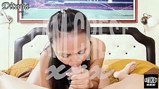 Ditaya As Mature Asian Mistress In Kinky BDSM Fetish Swallows Cum From POV Blowjob With Moaning