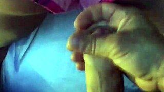 The sexy blonde uses a fuck doll toy in her parents' bathroom for intense anal masturbation pleasure.