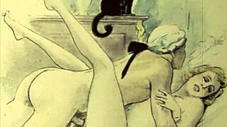 vintage erotic art from antique retro collection