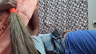 Village girl from Mumbai gets hardcore sex by owner in intense Indian milf teen creampie action