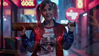 queen of hearts granny uses a dildo in her royal-themed solo play session