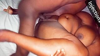 Amateur chubby milf with big ass and tits enjoys wet pussy play. She takes big black cock roughly at home.