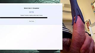 Exercise session with strong fat 19 cm cock lasting hours without cumming