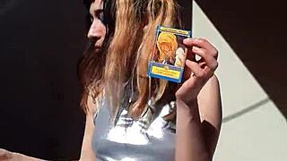 Blonde Cute Latina Teen In Costume Shows Pretty Body Outdoors