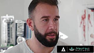 sexy doctor anna claire clouds uses nuru massage on her patient for recovery