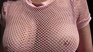 italian milf artemisia love shows horny big natural tits bouncing in outdoor public session