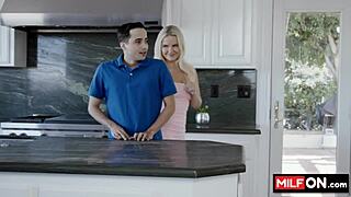 stunning blonde with amazing big booty seduces her stepson with her big natural tits and craves his dick - slimthick vic ricky spanish!!!