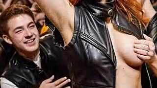 Subtle Escape From Friendzone With Redhead Girlfriend In Leather Boots Outdoor