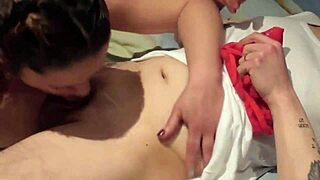 Latina teen in lingerie gives blowjob and swallows cumshot from big cock