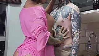 arrived home from work and let the naughty crossdresser fuck me all over the house