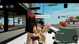 Let's have rough public sex with this submissive blonde out in Brookhaven