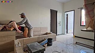 Construction Worker Gets Satisfied with 3some Visit from Big Tits Bosses Featuring Anal and Blowjob Action