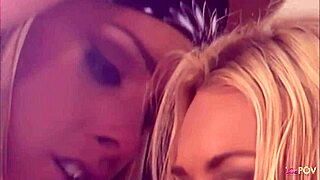 Lewd blonde lesbians devour shaved pussies in bath! Then they pound each other with strapon dildo!