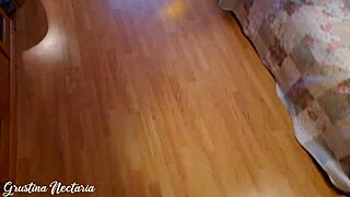 I love how the Russian Santa fucked that skinny brunette girl in stockings under the Christmas tree with natural tits bouncing