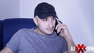 Oh wow, caught in a steamy call that leads to wild sex with the babe!