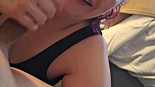 I love being such a good little cock sucker, deepthroating that small cock with my big tits bouncing in orgasmic bliss