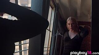 Hot Blonde Teen 18+ Emma Starletto Strips Lingerie but Fingers Juicy Pussy Naked