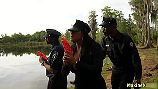 Oriental babe Maxine X takes on big black cocks from vigorous studs in intense action