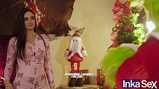Grinch and victoria camargo team up in cosplay parody, turning holiday festivities into wild anal action with curvy latina.