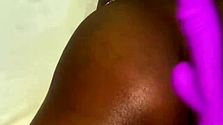 Close-up vibrator touches her pussy in bedroom dorm. Sexy roommate shows crazy reactions while groping toys