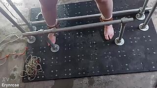 bound in metal begging to cum with squirting orgasm!