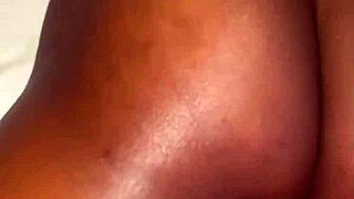 Close-up vibrator touches her pussy in bedroom dorm. Sexy roommate shows crazy reactions while groping toys