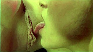 Blonde Lesbians Kissing and Licking Pussy in Wet Club Show