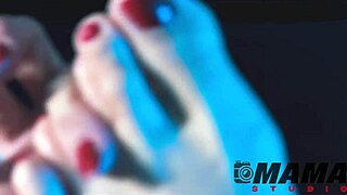 i mean, this hot milf seduces her friend using her feet, all in sheer lingerie, complete on sheer and x-red